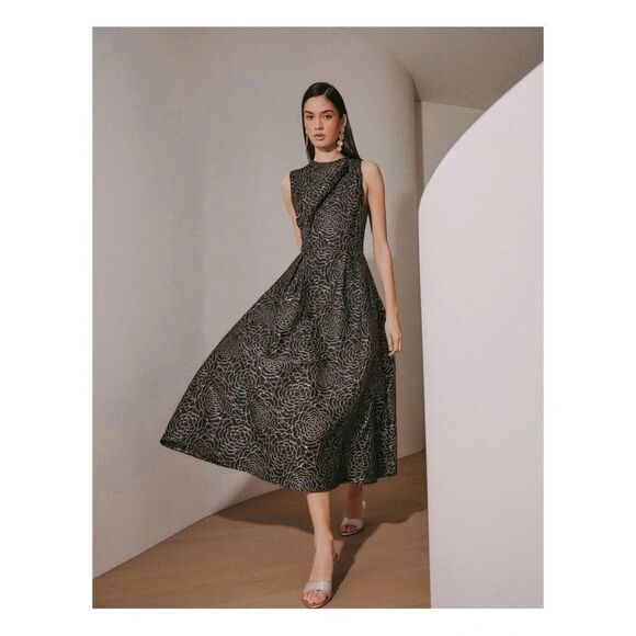 Elliatt Deanna Midi Dress Black weddings parties evening events Dress size S NWT - Picture 1 of 8